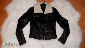 Mango gyönyörű fekete bőr motoros dzseki, női motoros kabát, valódi bőrkabát, XS v. 16 << lejárt 597126 69 fotója