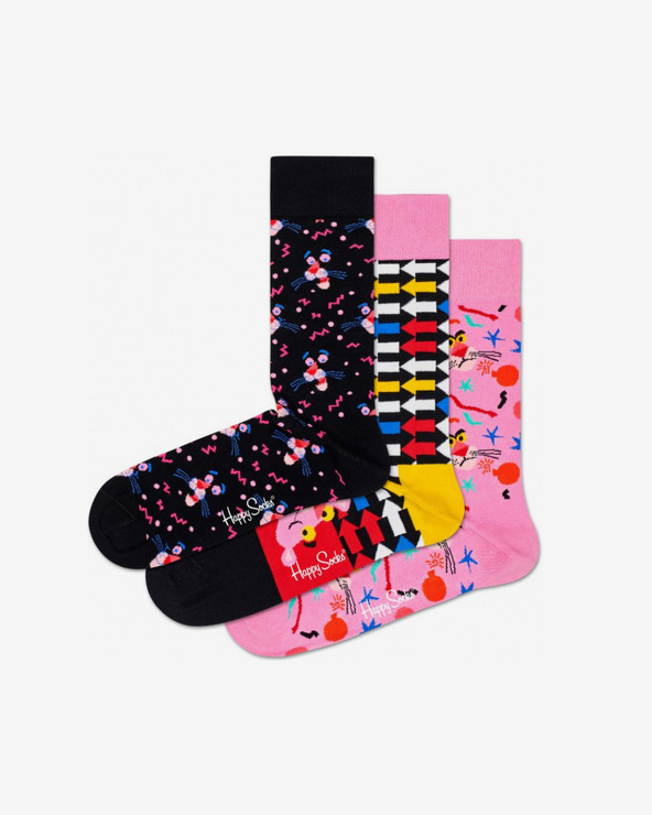 Happy Socks Pink Panther Zokni 3 pár Fekete Rózsaszín << lejárt 396555 20 fotója