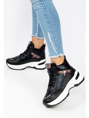 High-top meppel fekete női sneakers << lejárt 257041