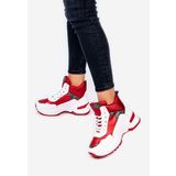 High-top meppel piros női sneakers