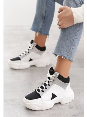 High-top zarasai fehér női sneakers