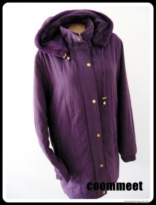 JBC padlizsán színű, levehető kapucnis, puha, bélelt kabát (46) << lejárt 5136590 96 fotója
