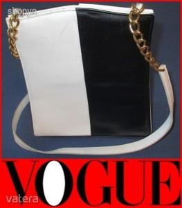 Angliában vásárolt eredeti VOGUE női táska retikül alkalmi elegáns BŐR fekete fehér << lejárt 650607 44 fotója