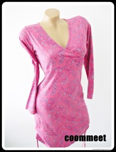 Pink alapon mintás, mellnél átlapolt, ráncolható aljú, pamut tunika, ruha (S-M) << lejárt 4729385 43 fotója