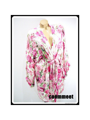 F&F pink virágos, könnyű, kimono köntös ~ÚJ~ (42) << lejárt 767632
