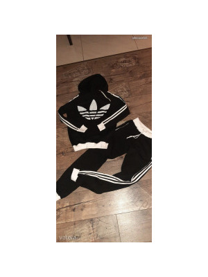 Adidas fekete kapucnis pulóver melegítő együttes szabadidő 38-40 M << lejárt 710180