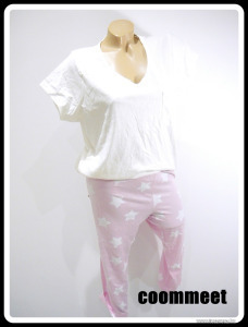 Vaj-rózsaszín, csillagos alsós, pamut pizsama (44-46) << lejárt 657029 65 fotója