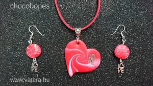 egyedi kézzel készült ékszerek kézműves Love szivecskés nyaklánc fülbevaló szett << lejárt 6502462 95 fotója