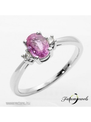 ER309 14k Gyémánt Rózsaszín Zafír Gyűrű << lejárt 415331