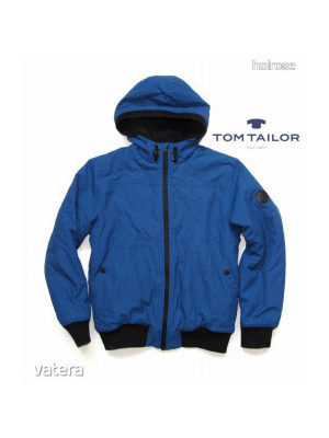 TOM TAILOR polárral bélelt meleg KAPUCNIS kék fiú TÉLIKABÁT ~158 cm << lejárt 668095