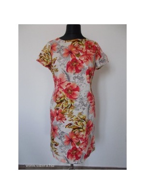 M&S gyönyörű, virágos női elasztikus pamut jó tartású ruha 42-es << lejárt 843370