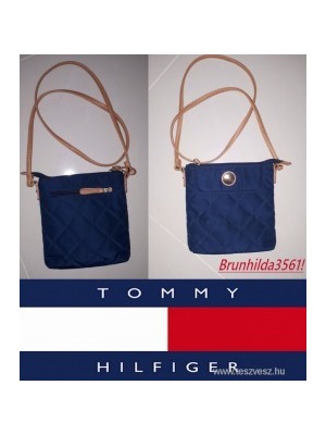 TOMMY HILFIGER, bőr+orkán steppelt oldalt táska , 21*20 cm, 1Ft << lejárt 546627