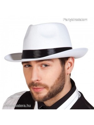Gengszter kalap fehér, textil << lejárt 143581