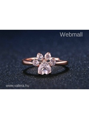 JOYME rose gold gyűrű tappancs formájú pink kristály dísszel - állítható méret << lejárt 450528