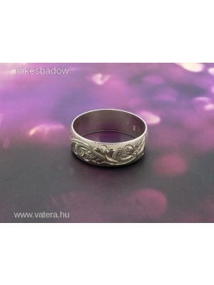 Vésett ezüst karikagyűrű, Barokk mintás << lejárt 688172