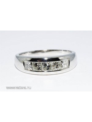 14K-os Fehérarany gyűrű, eljegyzési gyűrű, 1,1 Ct gyémánttal 56-os méreteben ÚJ!! << lejárt 640180