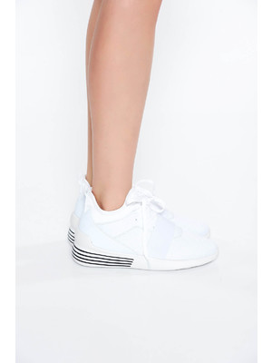 Fehér casual lapos talpú sport cipő fűzővel köthető meg << lejárt 414177