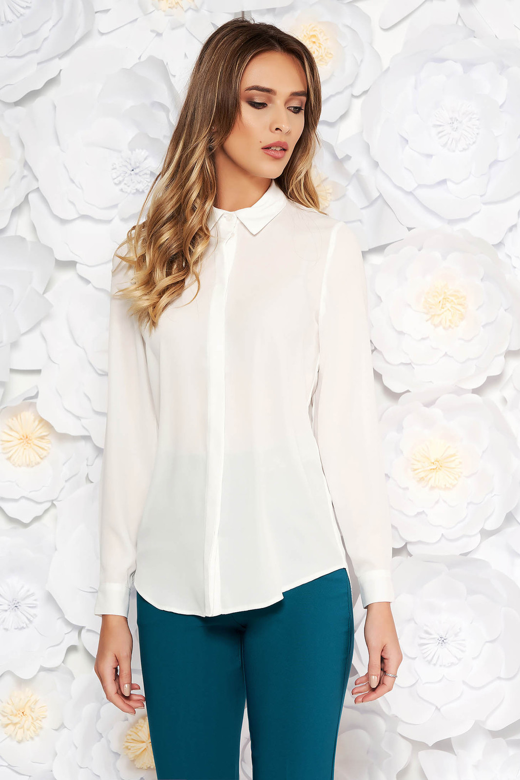 Fehér StarShinerS elegáns bő szabású női ing lenge anyagból << lejárt 6500842 5 fotója