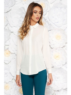 Fehér StarShinerS elegáns bő szabású női ing lenge anyagból << lejárt 510127