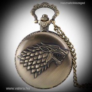Game Of Thrones Trónok harca Stark ház bronz színű zsebóra lánccal nyaklánc << lejárt 7168764 52 fotója