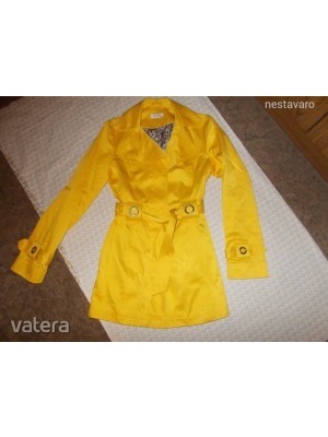 ORSAY rejtett gombolású saját öves sárga női kabát - 36-os méret << lejárt 22440