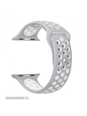 Apple Watch 1-3 cserélhető utángyártott sport szíj - 38mm - nike hermes - szürke - fehér lyukacsos << lejárt 753882