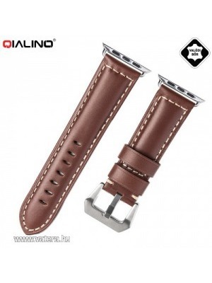 QIALINO pótszíj (valódi bőr), barna - Apple Watch Series 1 / 2 / 3 / 4 38mm / 40mm << lejárt 356823