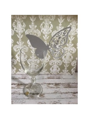 Pillangó alakú Esküvői ültetőkártya Pohárra fehér-karton csomag! Kedvező áron eladó! << lejárt 974717