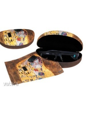 FRI.12591 Szemüvegtok textil bevonatú, törlőkendővel, 16,5x6,5x8cm, Klimt: The kiss << lejárt 804875