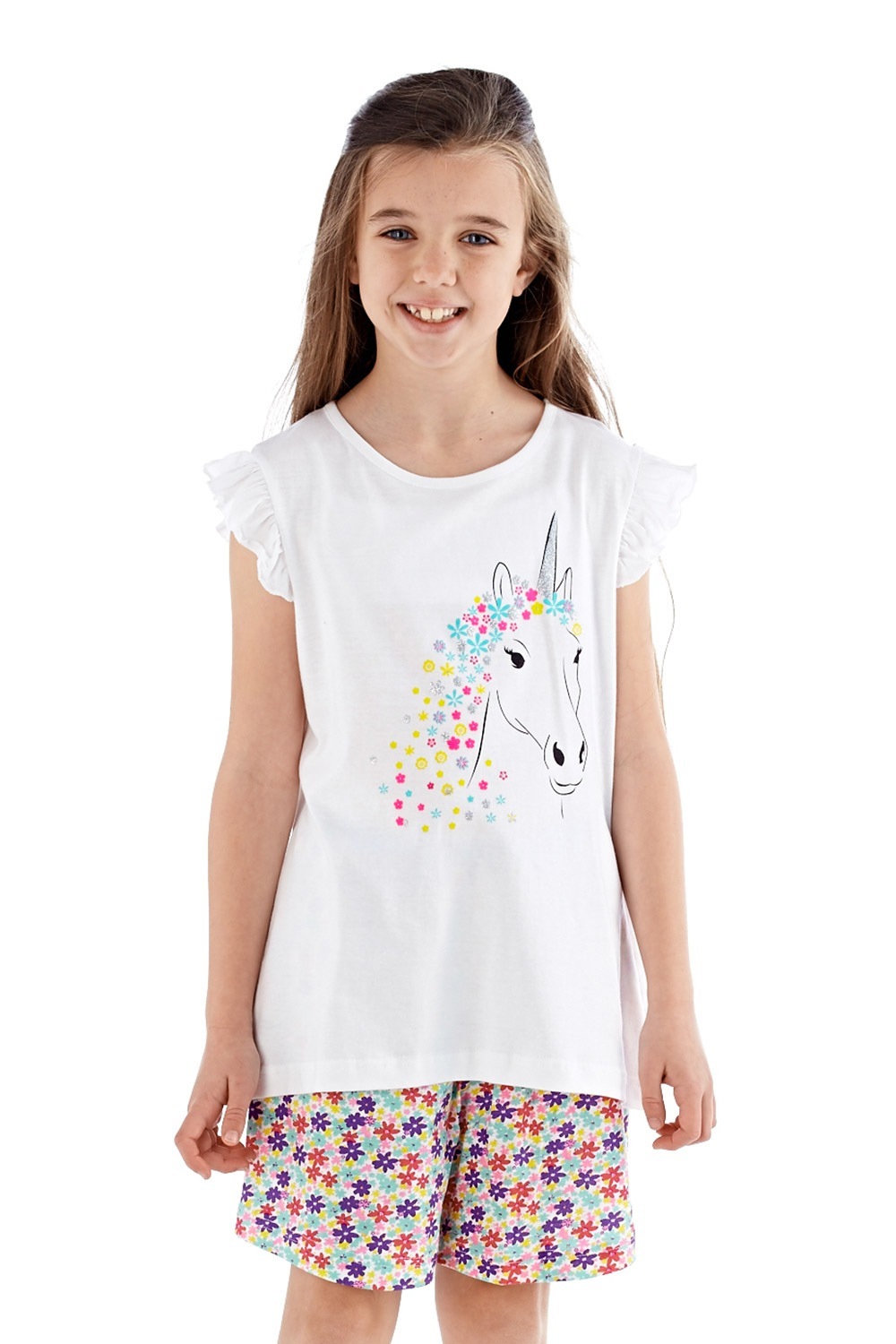 Polly lányka pizsama, rövid, fehér fotója