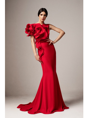 Piros Ana Radu alkalmi hosszú szirén tipusú ruha szűk szabással << lejárt 429296