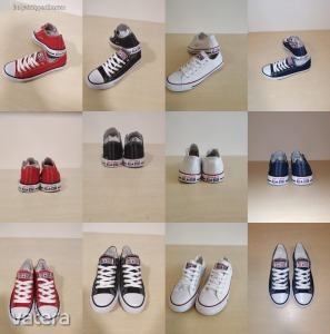 Női- férfi tornacipő, Converse/ 36-46 méret / ÚJ! -mérettáblázat/ piros/ fehér / feket << lejárt 6075993 98 fotója