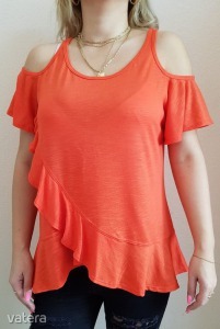 PAPAYA narancssárga modern stílusú kényelmes L/XL vállán kivágott mutatós nyári FELSŐ  << lejárt 6382986 66 fotója
