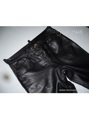 BŐRNADRÁG "original jeans number one" fekete valódi bőr leather 31-es h.100cm der.74cm 5zseb << lejárt 463167