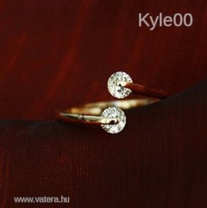 1 Ft 18K Arany Dupla köves Nyitott mintás Fehér Swarovski köves női Gyűrű << lejárt 6506780 54 fotója