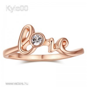 1 Ft 18K Arany GF mintás Love felirat Fehér Swarovski köves női Gyűrű << lejárt 4863574 28 fotója