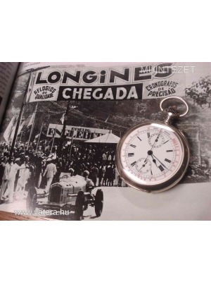LONGINES antik ezüst autós Chronograph zsebóra << lejárt 733933