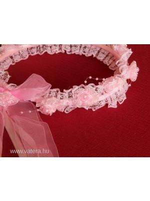 Rózsaszín kislány tiara fejdísz esküvői tiara virággirland AZONNAL << lejárt 511282