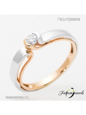 14k Fehér Rosé Arany Gyémánt Eljegyzési Gyűrű << lejárt 33142