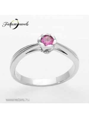 ER352 14k Gyémánt Rózsaszín Zafír Gyűrű << lejárt 284962