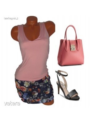 Rózsaszín, virágos nyári női ruha S (haszn.) << lejárt 934071