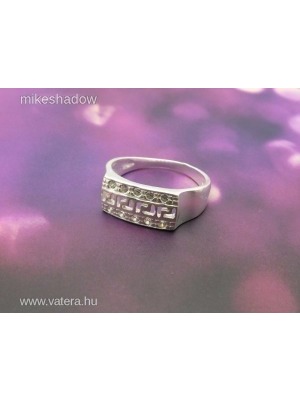 Görög mintás, köves női ezüst pecsétgyűrű Minden méretben! << lejárt 212220