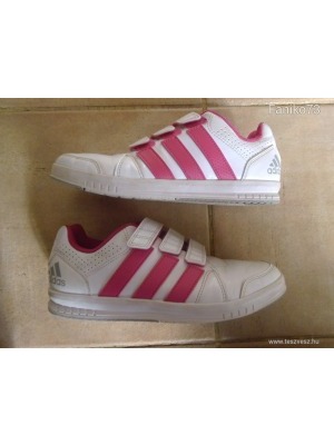 Adidas fehér pink tépőzáras lányka tornacipő, női sportcipő 36 1/3, bth: 21,5 cm, talpa: non marking << lejárt 757528