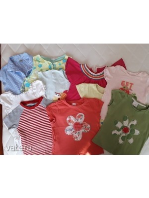 98-104-es kislány póló és blúz csomag, 10db-os eladó, Next és Cherokee << lejárt 43262