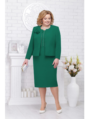 Zöld elegáns női kosztüm szövettel gyöngy díszítéssel << lejárt 351531