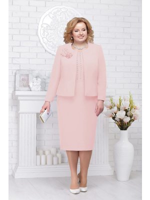 Világos rózsaszín elegáns női kosztüm gyöngy díszítéssel << lejárt 298680