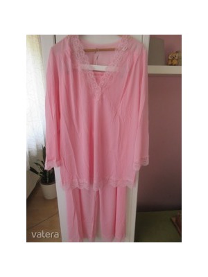 Nagyméretű nylon áttetsző csipkés nylon pizsama rózsaszín nejlon retro 1970/80-as 44/46-os méret << lejárt 234657