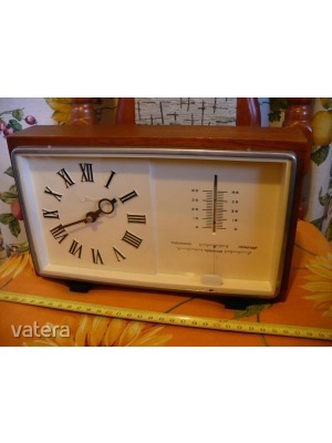 retro régi ritka nagyméretű Majak asztali mechanikus óra hőmérő és barométer orosz CCCP USSR szovjet << lejárt 387235