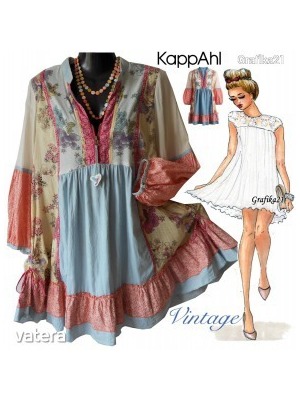 42 ROMANTIKUS DESIGUAL jellegű ruha_virágos álomszép vintage tunikaruha 100% pamut bájos ruha 1Ft << lejárt 196085