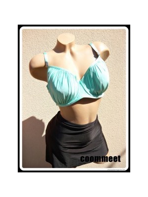Zöld-fekete, szoknyás, push-up bikini (46) << lejárt 58357